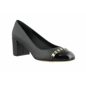 Salvatore Ferragamo Black Heels with Gold Accent